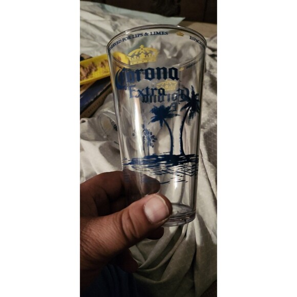 Set of 3 Corona Extra Plastic Pint Cups 16oz Palm Tree Logo New Barware - Picture 5 of 7